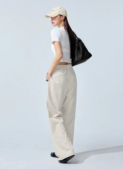 XEXYMIX Comfort Tension Basic Wide Pants in Moonlit Beige — image 2