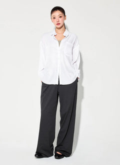 XEXYMIX Comfort Tension Basic Wide Pants in Smoky Charcoal — image 2