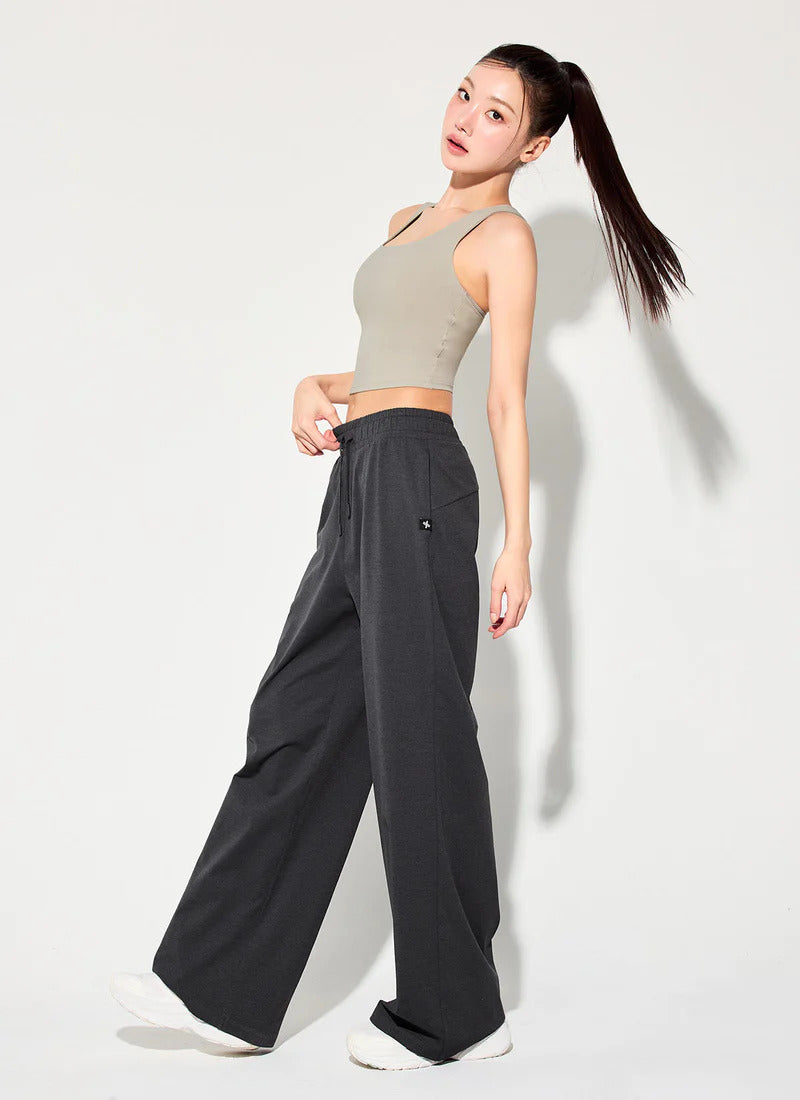 XEXYMIX Comfort Tension Basic Wide Pants in Smoky Charcoal — image 4