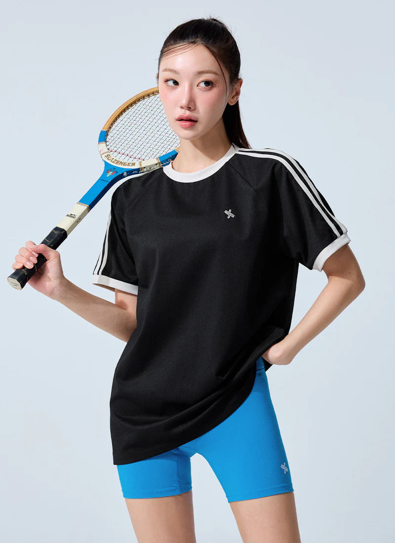 XEXYMIX Mesh Trackline Loose Fit Short Sleeve in Black — image 3