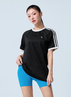 XEXYMIX Mesh Trackline Loose Fit Short Sleeve in Black — image 4
