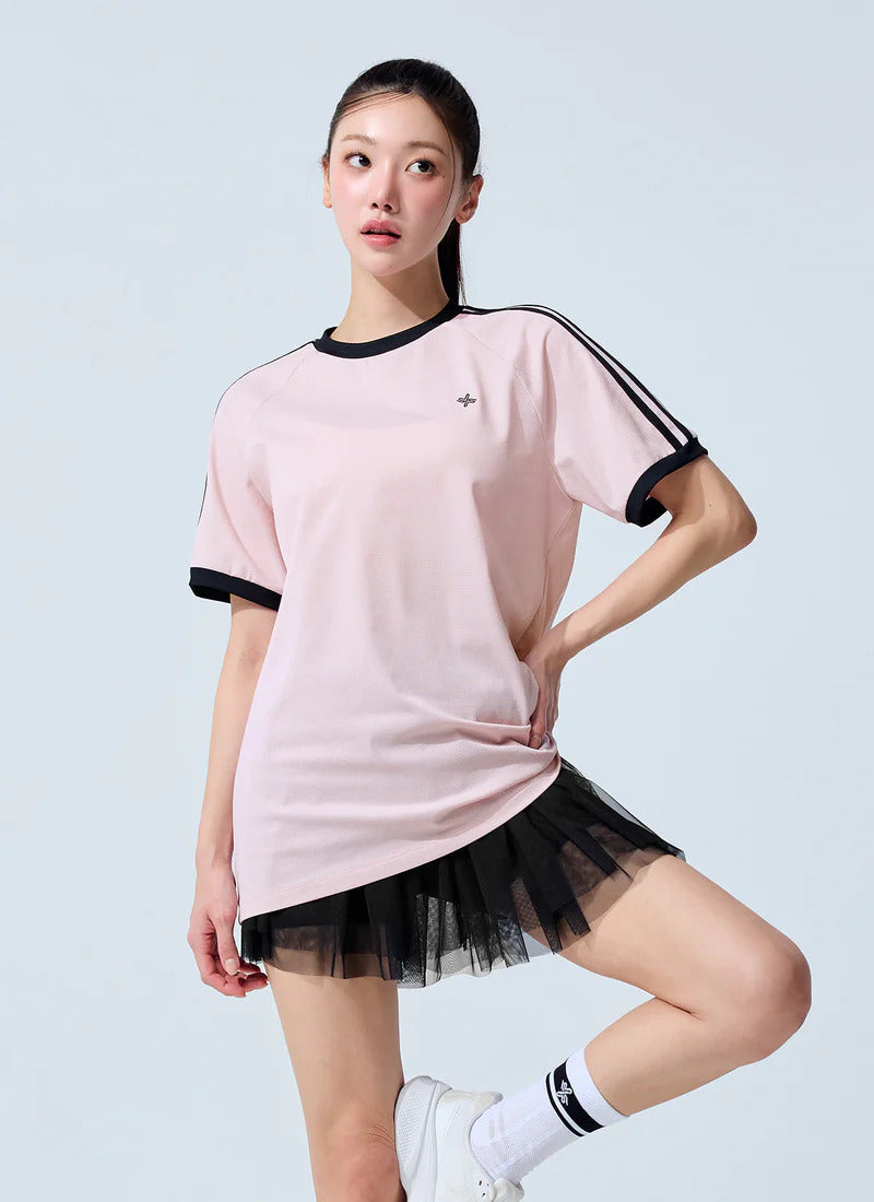 XEXYMIX Mesh Trackline Loose Fit Short Sleeve in Pink — image 3