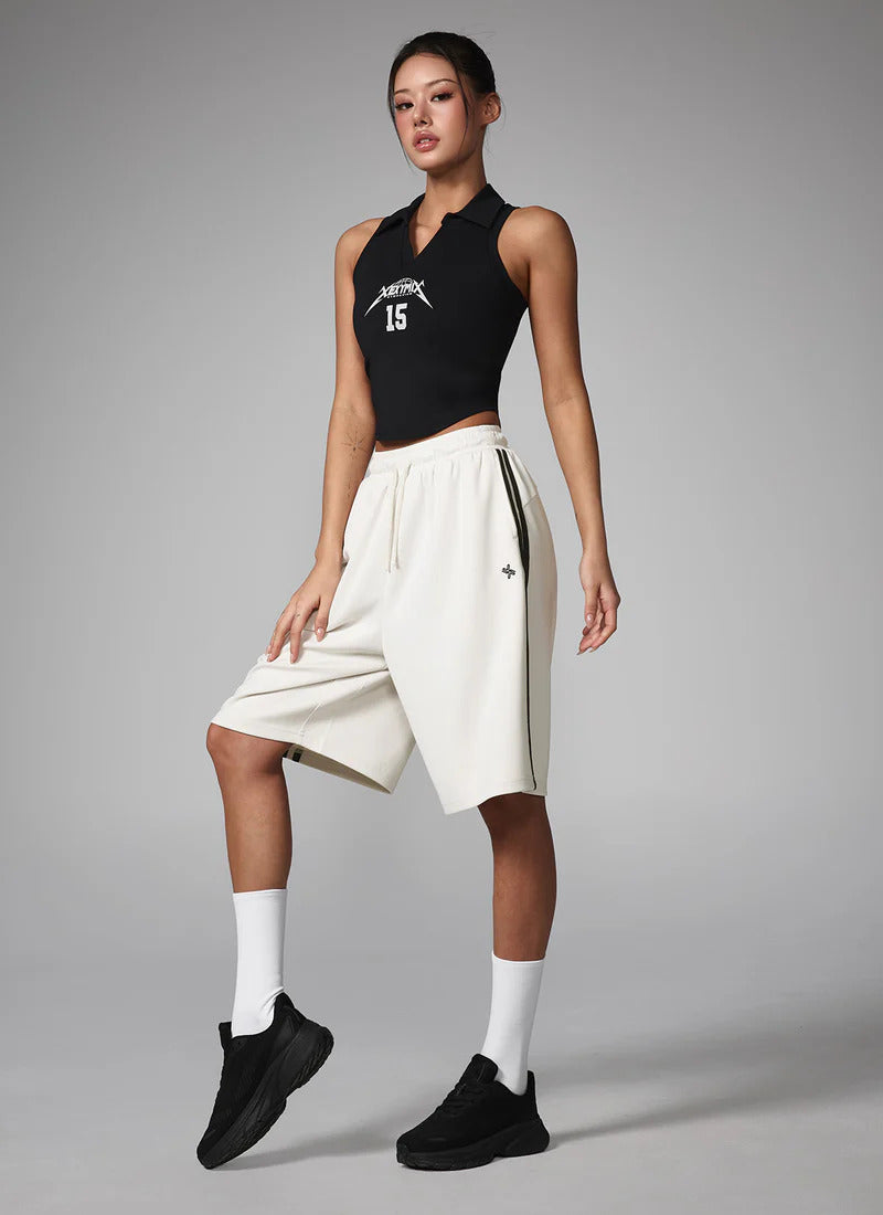 XEXYMIX NX Open Collar In-Pad Crop Top in Black — image 1