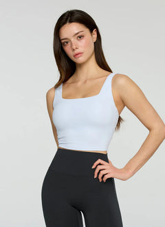 XEXYMIX Black Label Signature Power Rise Back Twist Crop Top in Honey Sky Blue — image 3