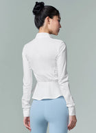 XEXYMIX Cooling Peplum Zip-Up Jacket in Ivory — image 4