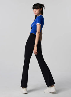 XEXYMIX Contrast Piping Point Short Sleeve Top in Flash Blue — image 4