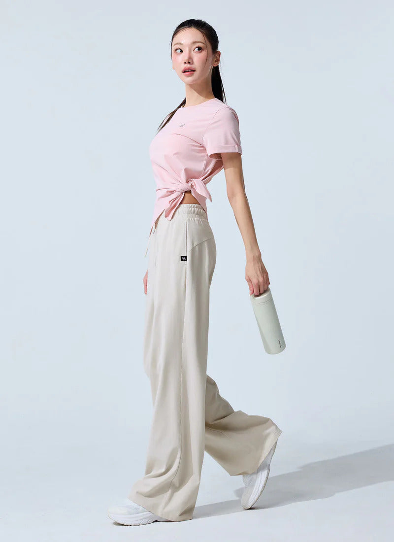 XEXYMIX Ecodex Side Slit Short Sleeve Top in Pink Swan — image 2