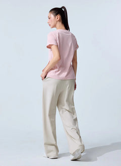 XEXYMIX Ecodex Side Slit Short Sleeve Top in Pink Swan — image 3
