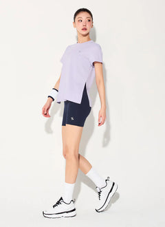 XEXYMIX Ecodex Side Slit Short Sleeve Top in Spring Lavender — image 3