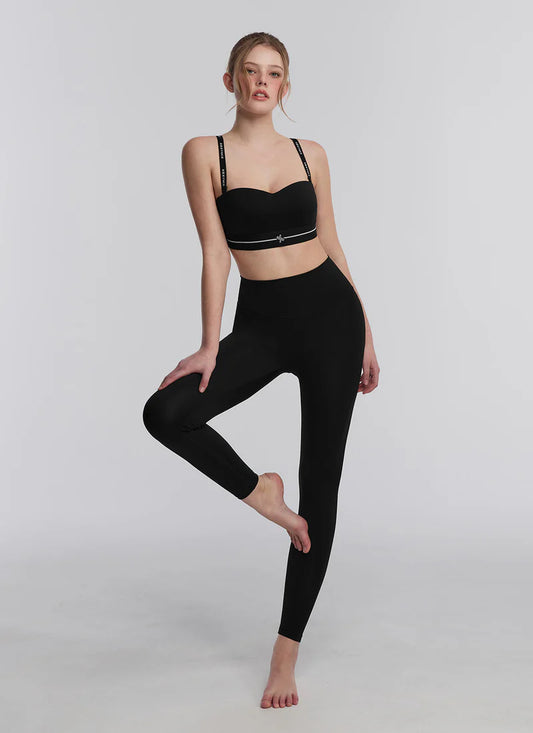Back Lettering Water Leggings in Black