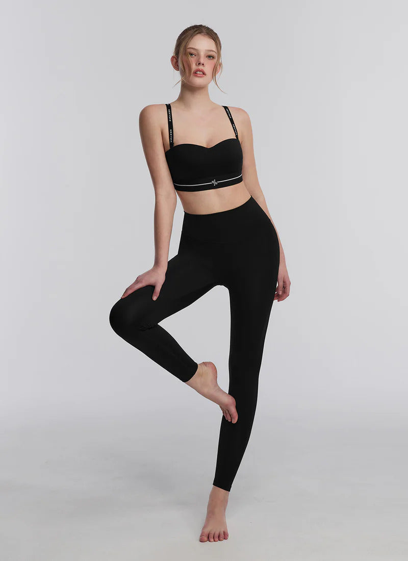 Back Lettering Water Leggings in Black