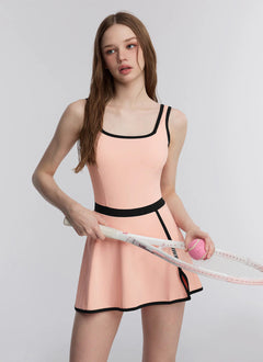 XEXYMIX French Contrast 2-in-1 Dress in Peach Brush — image 3