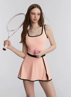 XEXYMIX French Contrast 2-in-1 Dress in Peach Brush — image 4