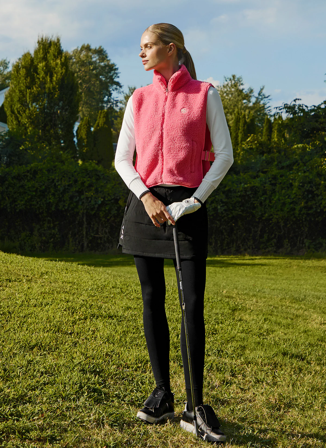 XEXYMIX Black Label Signature 360N Padded Skirt Fleece-Lined Leggings in Black — image 1