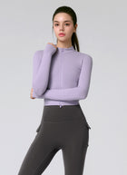 XEXYMIX Slim Fit Cropped Zip-up Jacket in Gloomy Lavender