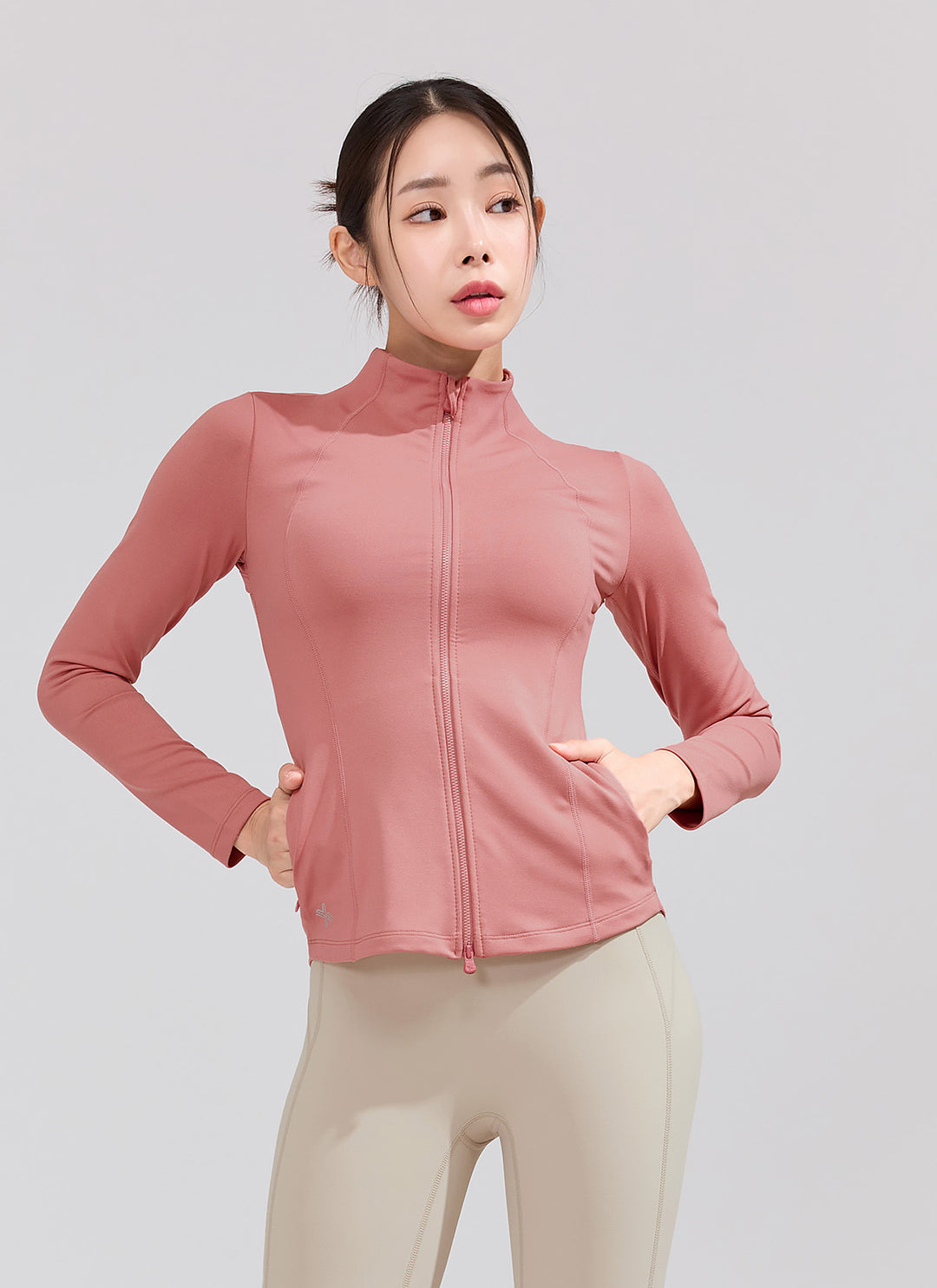 XEXYMIX Xella Intention Slimfit Zip-up Jacket in Old Rose — image 1