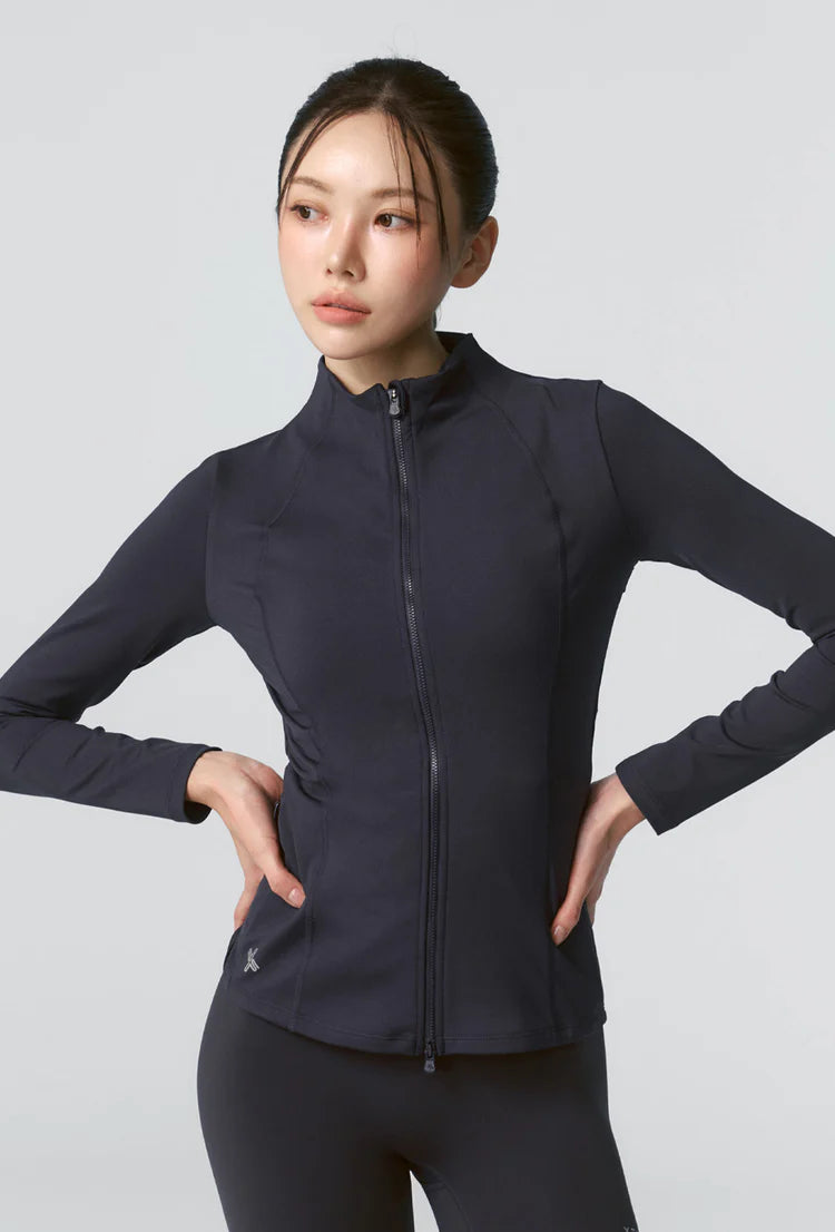 XEXYMIX Xella Intention Slimfit Zip-up Jacket in Shimmer Navy — image 1