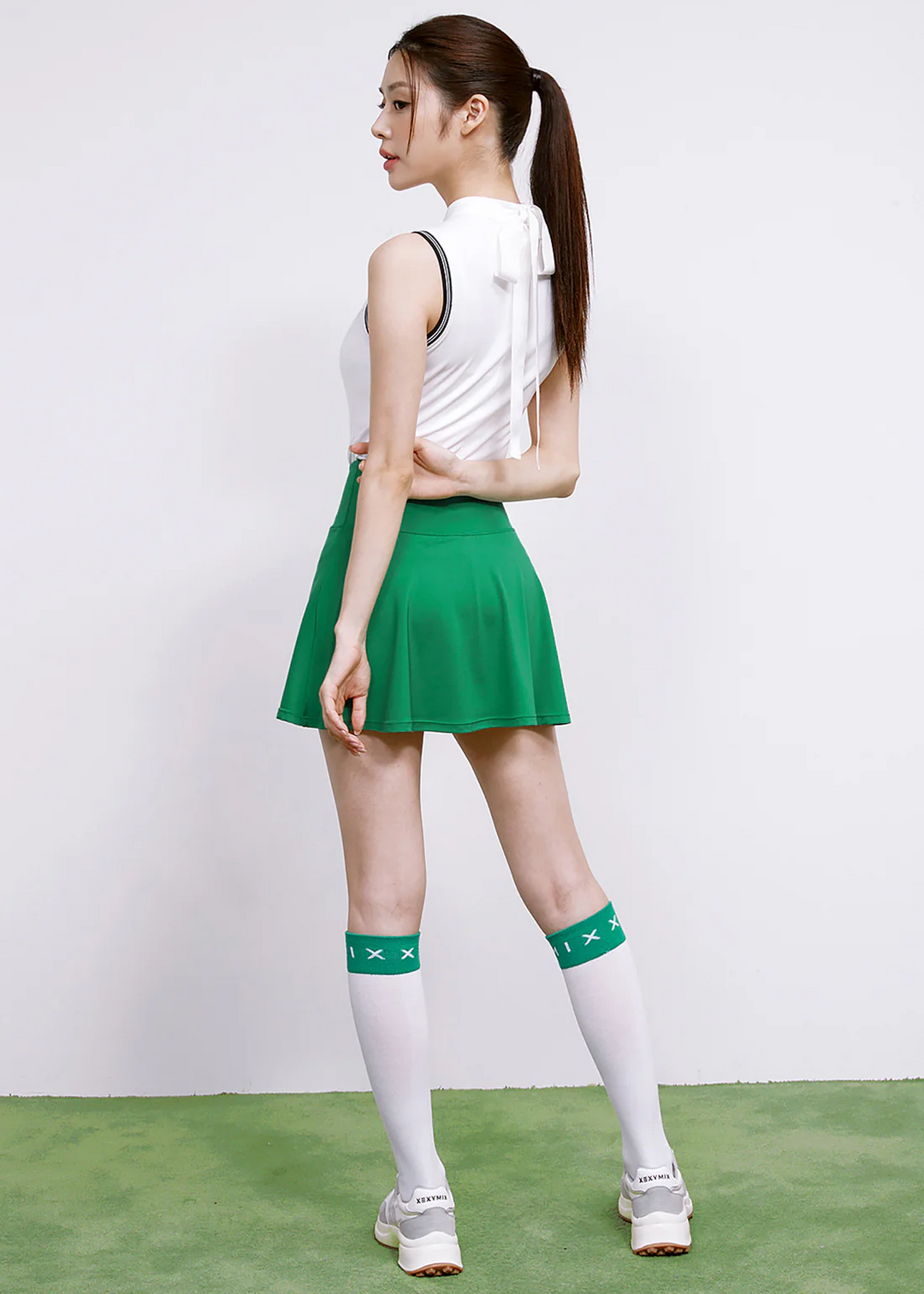 XEXYMIX Black Label Signature Life Flare Skirt in Pepper Green — image 2