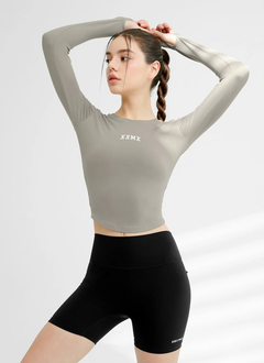 XEXYMIX Cotton Like Finger Hole Long Sleeve in Shimmer Gray — image 1