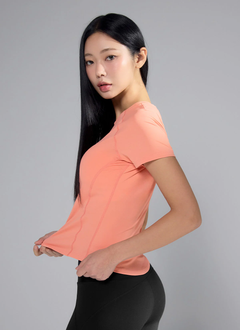 XEXYMIX Daily Feather Slim-Fit Short Sleeve in Papaya Orange — image 2