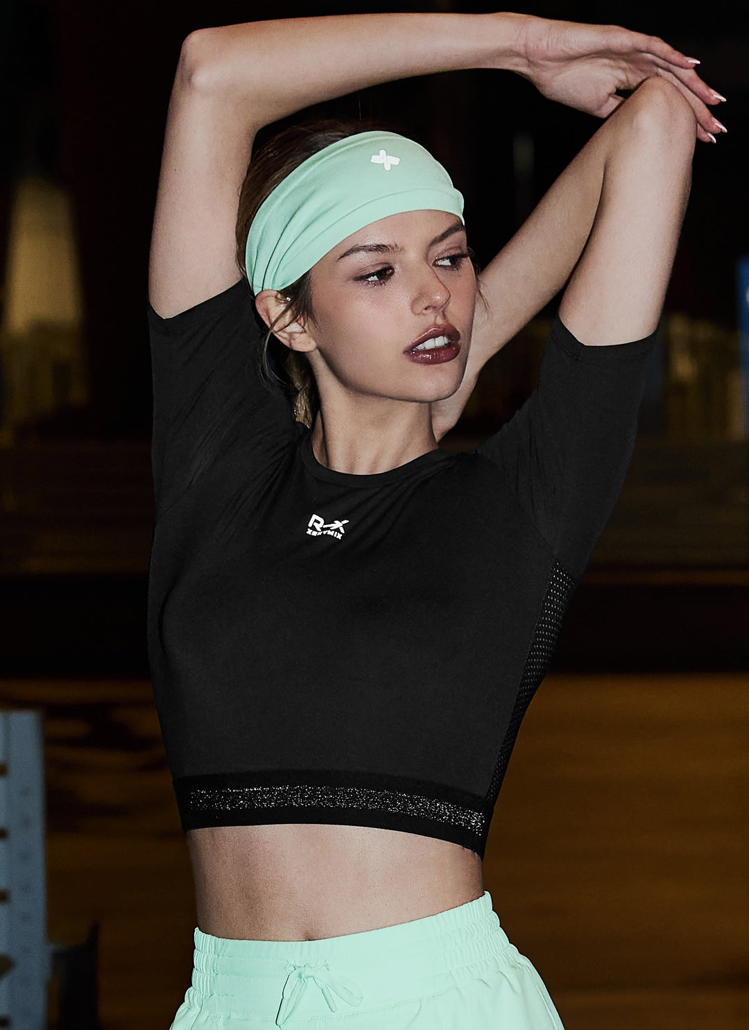 XEXYMIX RX Reflective Logo Headband in Ice Green — image 1