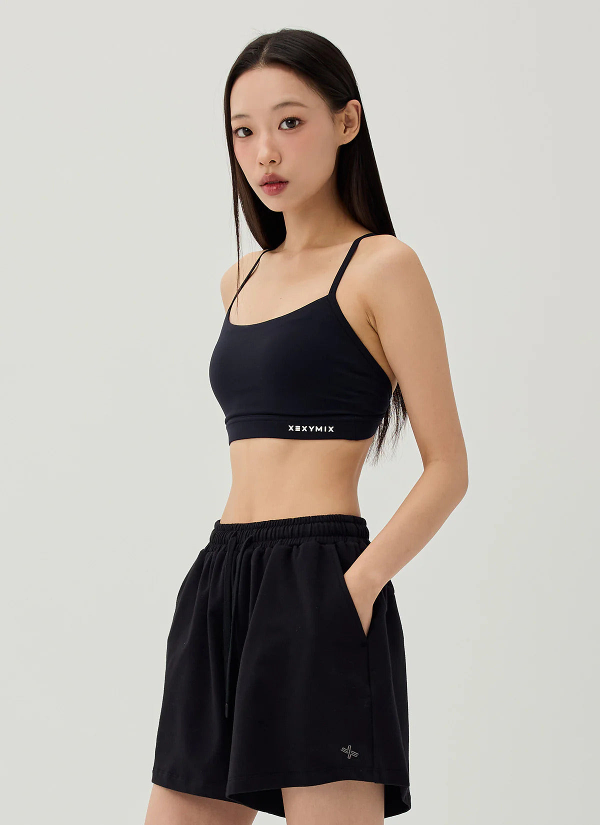 XEXYMIX Comfort Up Cross Back Top in Black — image 2