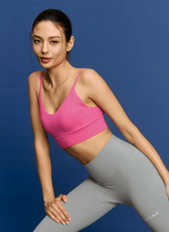 XEXYMIX Black Label Signature Breathe V-Neck Bra Top in Bubblegum Pink — image 1