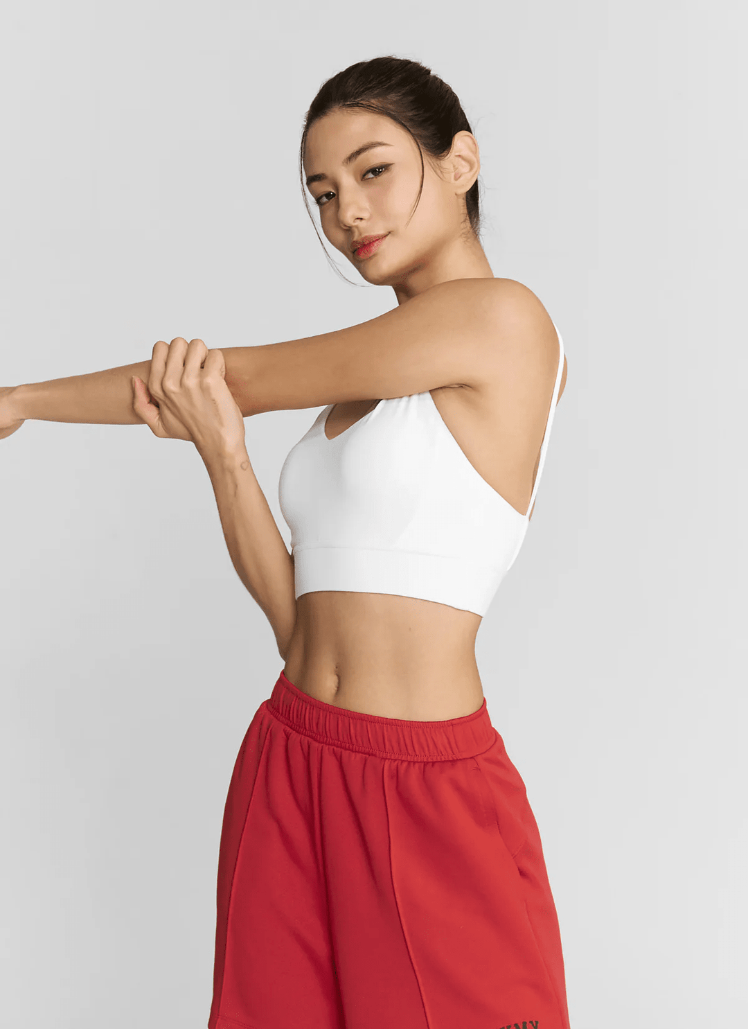 XEXYMIX Black Label Signature Breathe V-Neck Bra Top in Pale Ivory — image 1