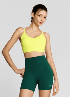 XEXYMIX Black Label Signature Breathe V-Neck Bra Top in Punch Yellow — image 1