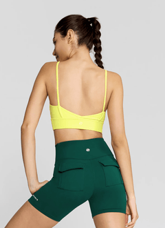 XEXYMIX Black Label Signature Breathe V-Neck Bra Top in Punch Yellow — image 2