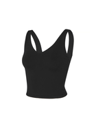 XEXYMIX Black Label Signature Breathe V-Neck Crop Top in Black — image 1