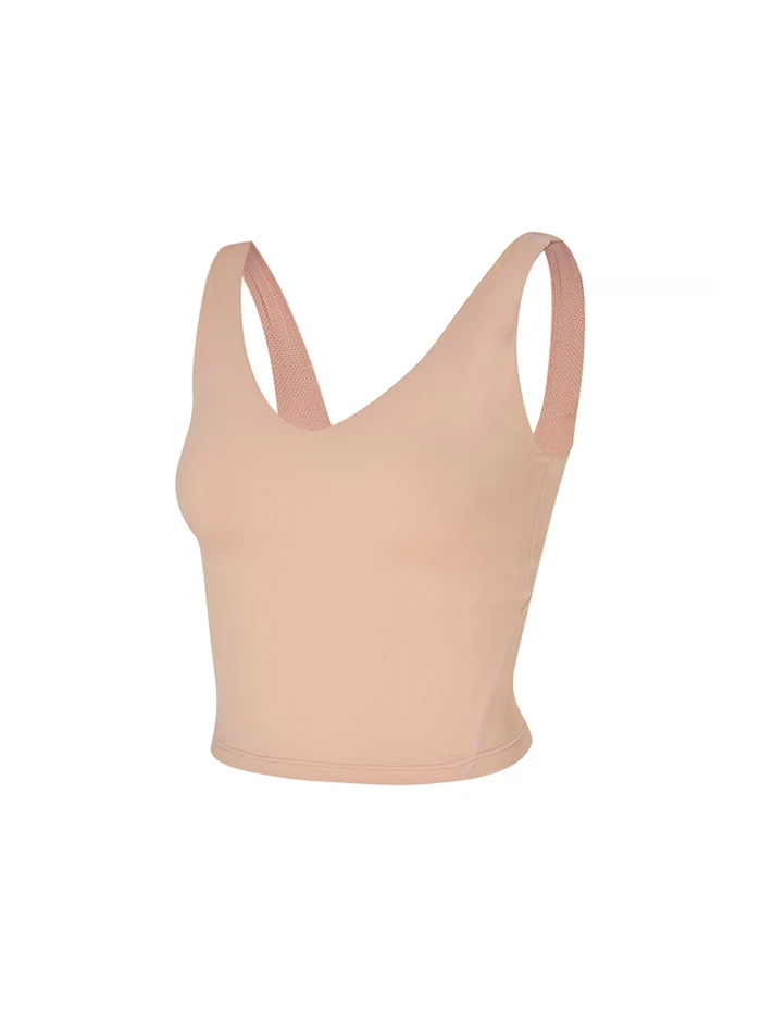 XEXYMIX Black Label Signature Breathe V-Neck Crop Top in Smoke Rose — image 1