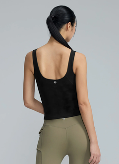 XEXYMIX Black Label Signature Breathe V-Neck Tank Top in Black — image 3