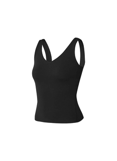 XEXYMIX Black Label Signature Breathe V-Neck Tank Top in Black — image 3