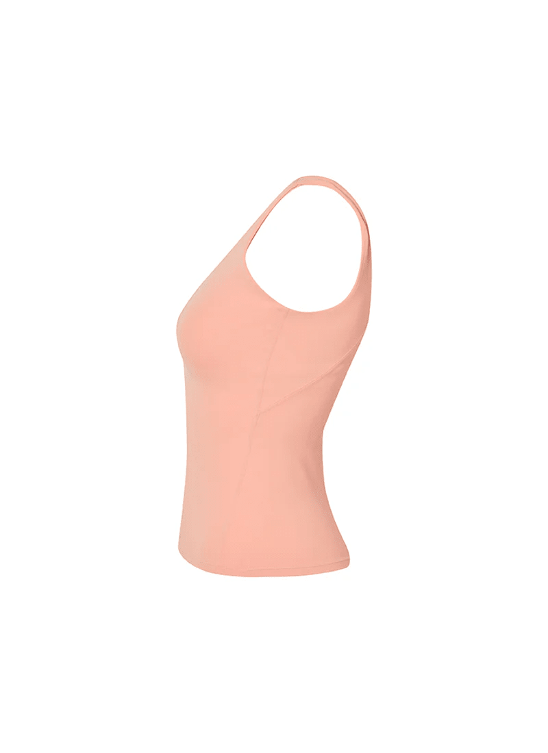 XEXYMIX Black Label Signature Breathe V-Neck Tank Top in Peach Pink — image 3