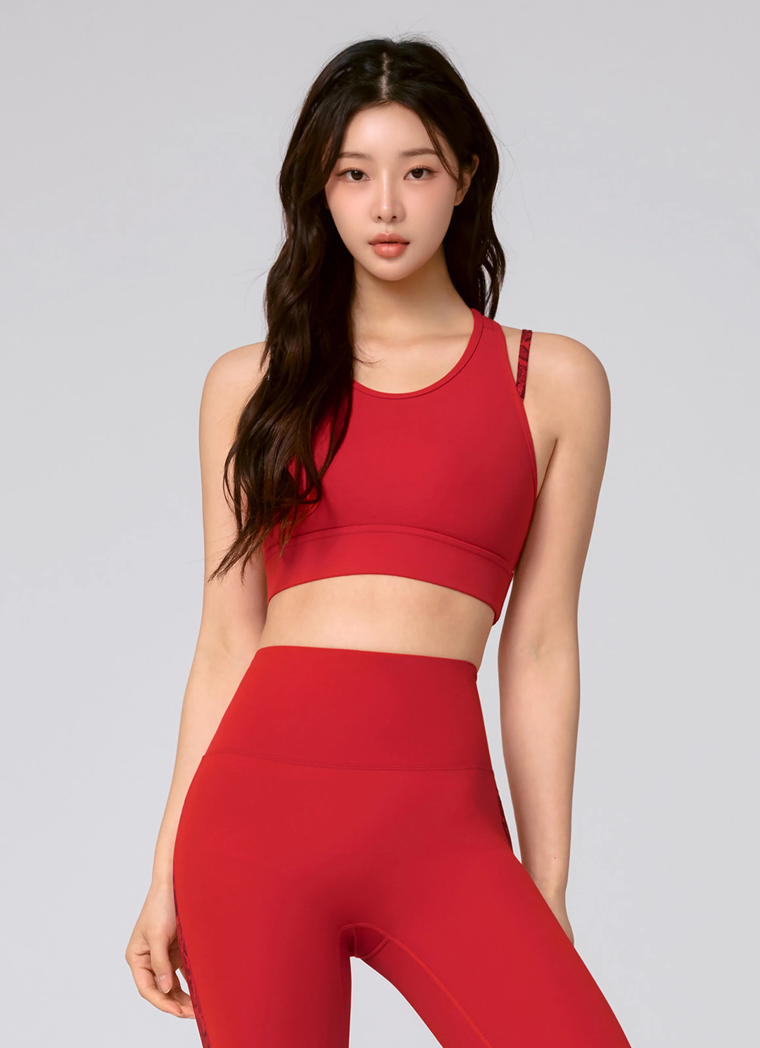 XEXYMIX Black Label Signature Power Rise Python Contrast Bra Top in Salsa Red — image 1
