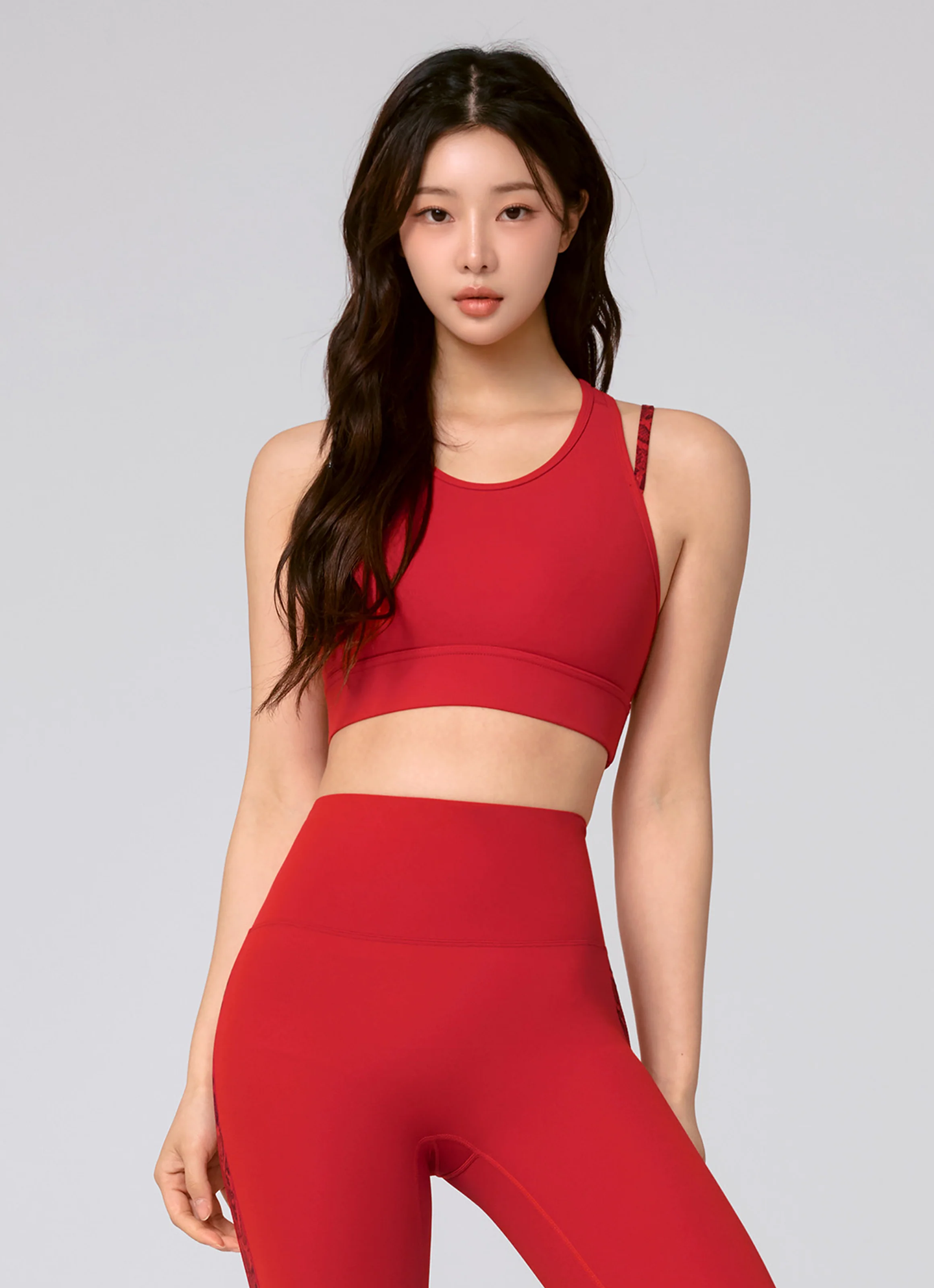 XEXYMIX Black Label Signature Power Rise Python Contrast Bra Top in Salsa Red — image 1