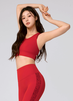 XEXYMIX Black Label Signature Power Rise Python Contrast Bra Top in Salsa Red — image 3