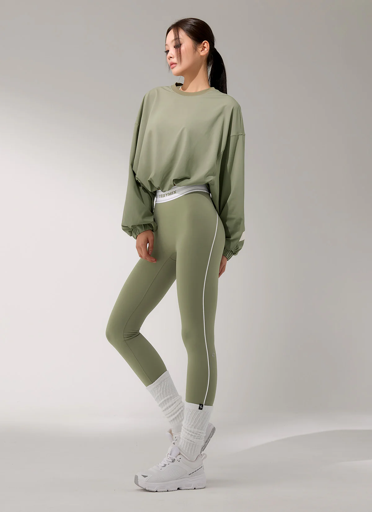 XEXYMIX Black Label Signature 360N Acti-Fit Leggings in Olive Khaki — image 2
