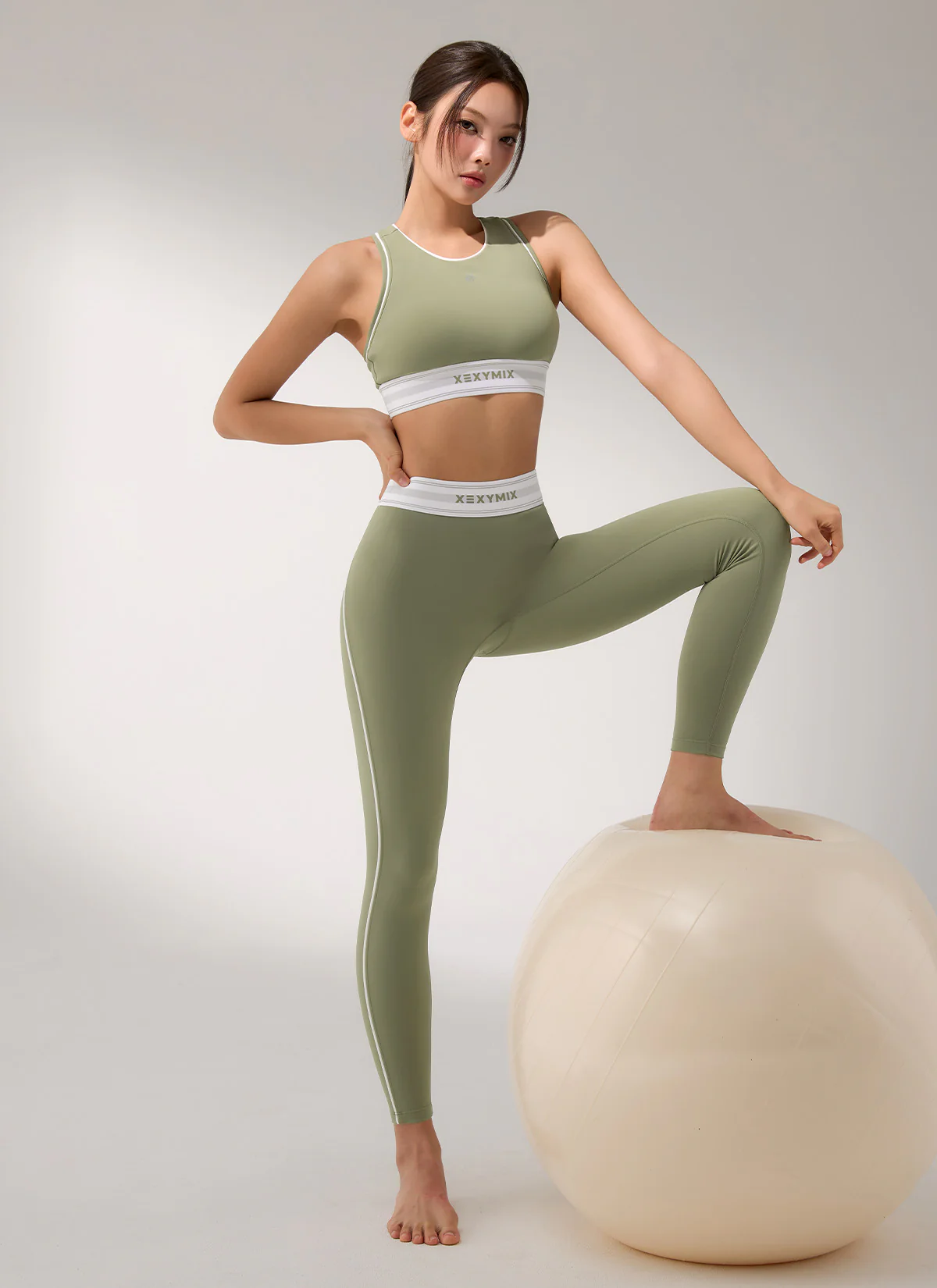 XEXYMIX Black Label Signature 360N Acti-Fit Leggings in Olive Khaki — image 3