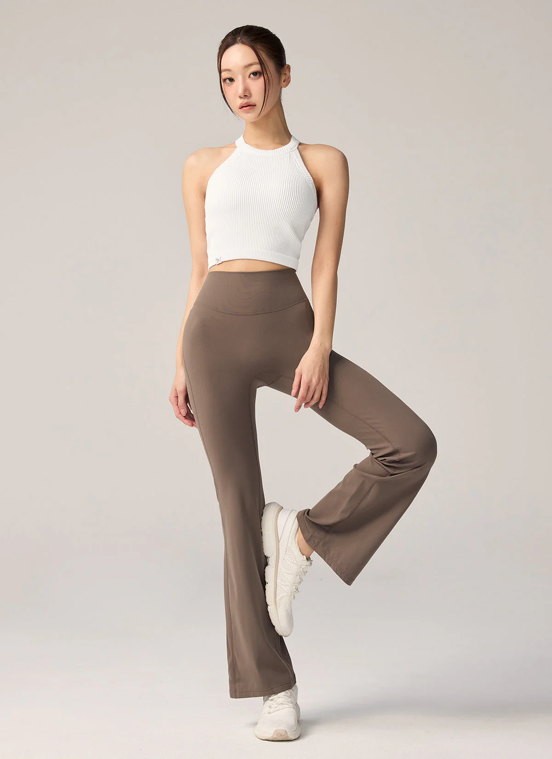 XEXYMIX Black Label Signature Power Rise Fleece-Lined Bootcut Pants in Chocolate Chip — image 1