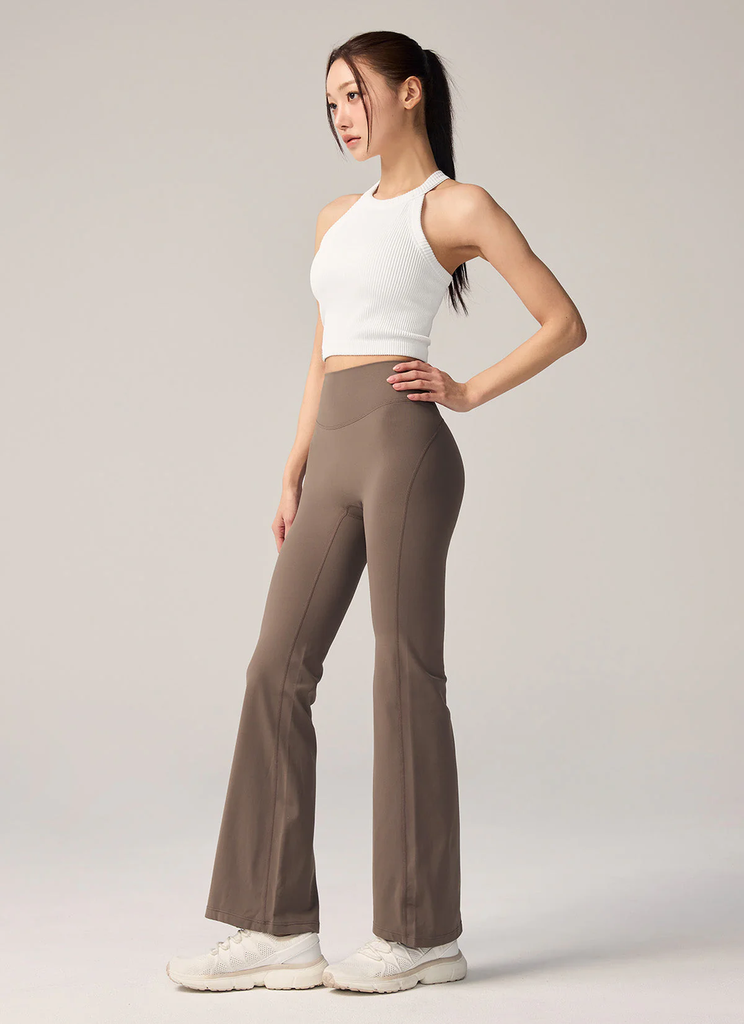 XEXYMIX Black Label Signature Power Rise Fleece-Lined Bootcut Pants in Chocolate Chip — image 2