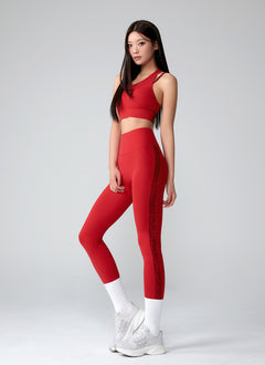 XEXYMIX Black Label Signature Power Rise Python Contrast Leggings in Salsa Red — image 1