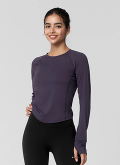 XEXYMIX High-Intensity Finger Hole Long Sleeve in Black Berry — image 2